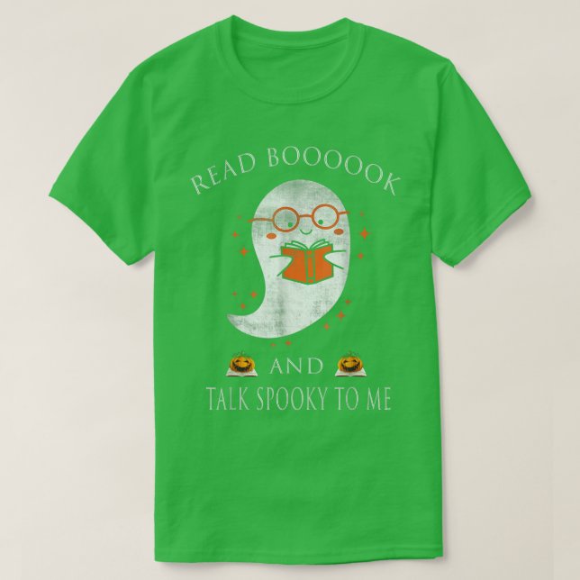 Spöken Reading Bokar Lacher Halloween Librarian B T Shirt (Design framsida)