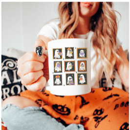 Spöken Reading Vintage Frimärke Halloween Kaffemugg