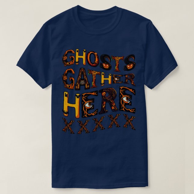 Spöken samlas här t shirt (Design framsida)