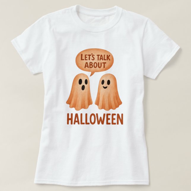 Spöken som diskuterar Halloween T Shirt (Design framsida)