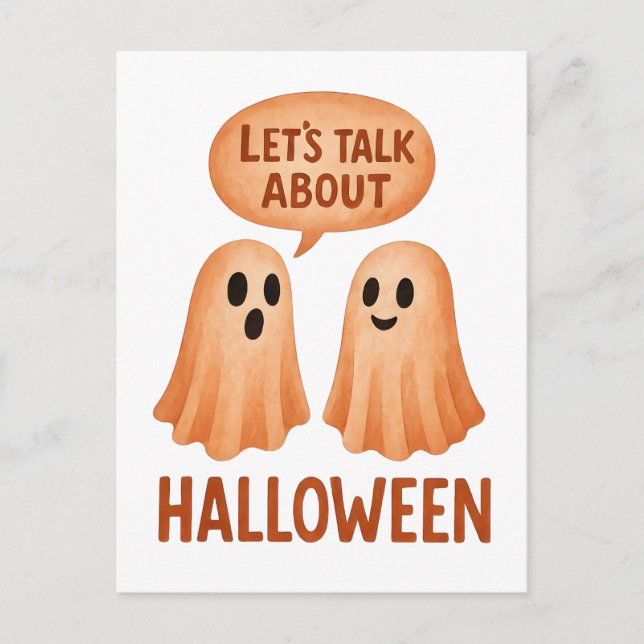 Spöken som diskuterar Halloween Vykort (Framsida)