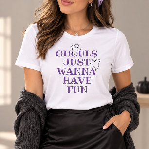 Spöken Vill Bara Ha Kul Lila Halloween T Shirt