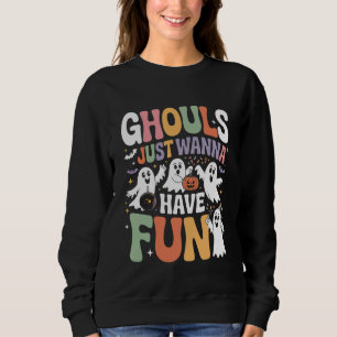 Spöken Vill Bara Ha Kul Retro Halloween T Shirt