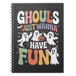 Spöken Vill Bara Ha Kul Retro Spöke Halloween Anteckningsbok