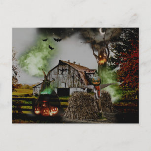 *~* Spöken Witch Scary Träd HALLOWEEN-vykort Vykort