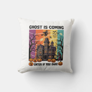 Spöket Kommer Halloween Spökhus Häxa Pumpa Kudde