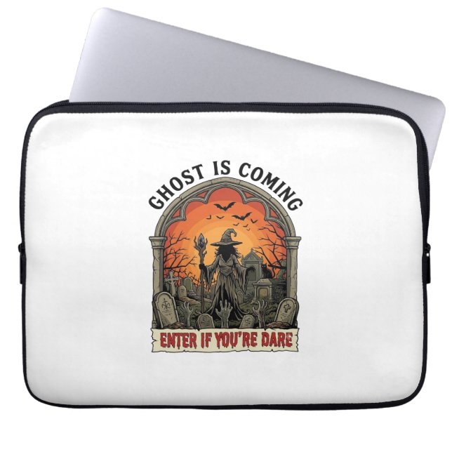 Spöket Kommer Häxa Gravplats Zombie Händer Hallowe Laptop Fodral (Framsidan)