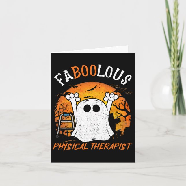 Spökfaboulös fysioterapeut Skräckig Halloween Kort (Framsida)
