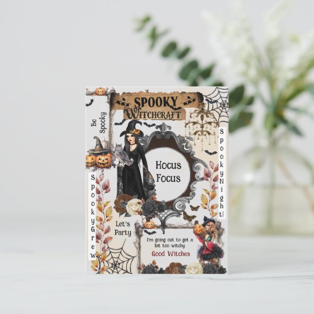 Spökhäxornas Halloweenfest Vykort (Stående Fram)