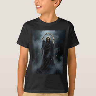 Spökhjärta händer mors dag floral skalle blommor t shirt