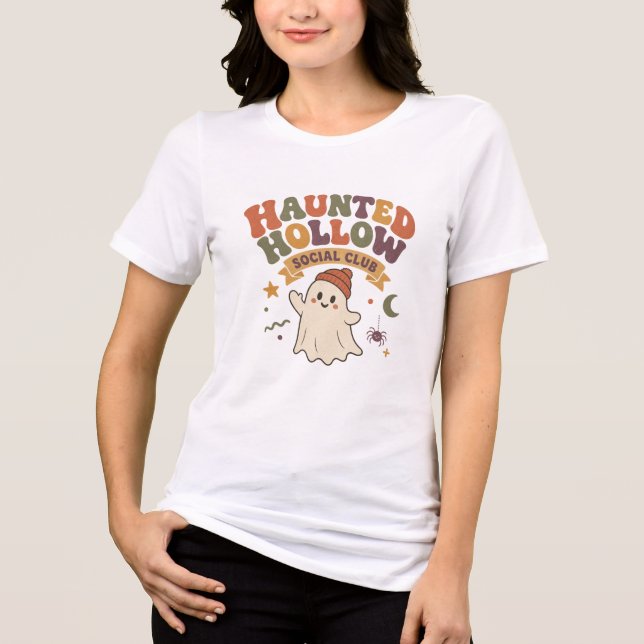 Spökhollow sociala klubbens spöke t shirt (Framsida)