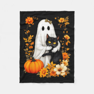 Spökhugga svart katt Halloween Kattälskare Kvinnor Fleecefilt