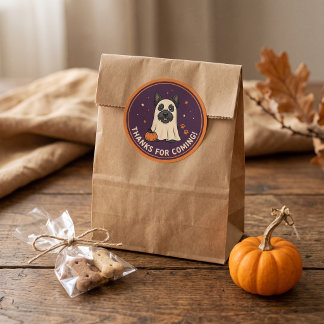 Spökhund Pumpa Halloweenpresent Runt Klistermärke
