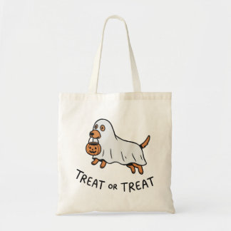 Spökhund Pumpa Hink Godis eller Bus Tygkasse