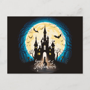 Spökhus Glad Halloween Kusligt Helg Vykort