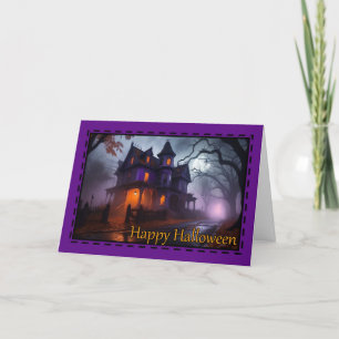Spökhus Gott Halloween-kort Helgkort