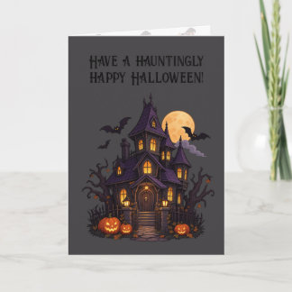 Spökhus – Halloween-design 🎃 Kort