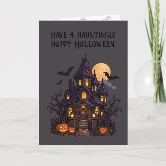 Spökhus – Halloween-design 🎃 Kort (Framsida)