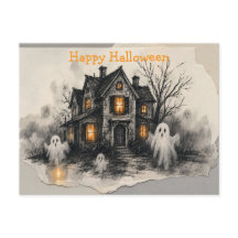“Spökhus Halloween-konst med spöklik glöd”