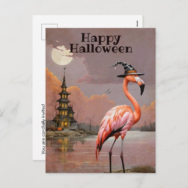 Spökhus Halloween-kostymfest Helg Vykort (Fram/baksida)