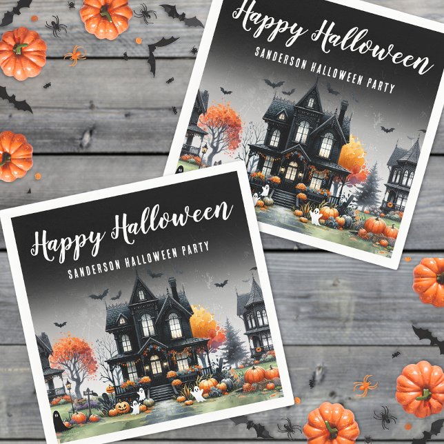Spökhus Halloween Pappersservett (Haunted House Halloween Napkins)