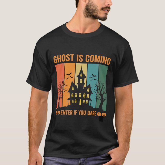 Spökhus Halloween Vector Design T Shirt (Framsida)
