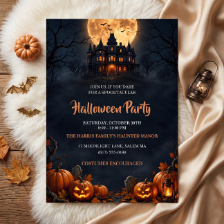 Spökhus Halloweenfest Inbjudningar