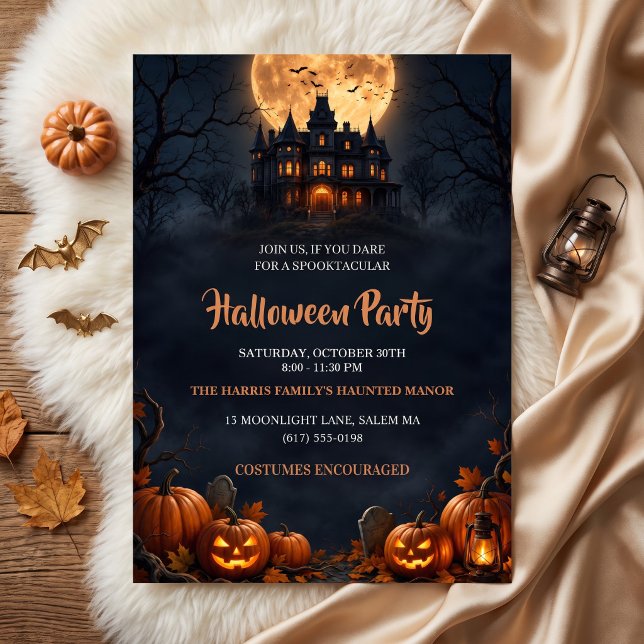 Spökhus Halloweenfest Inbjudningar (Skapare uppladdad)