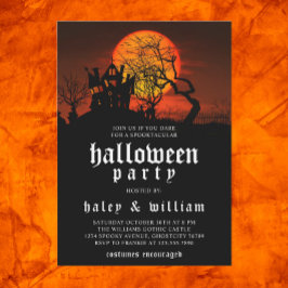 Spökhus Månad Spöktastisk Halloweenfest Inbjudningar