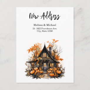 Spökhus med pumpor Halloween Ny Hem Vykort