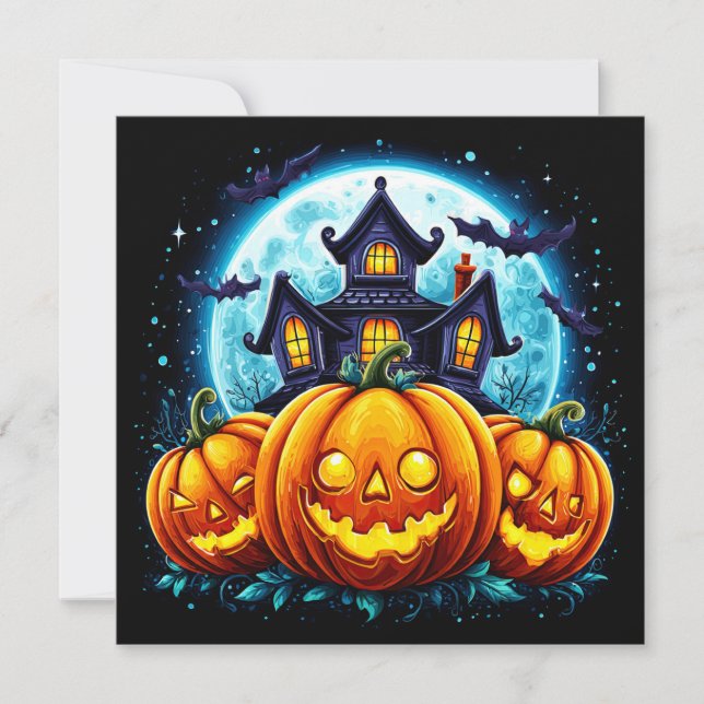 Spökhus och Jack O Lanterns Kort (Framsida)
