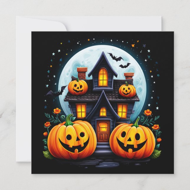 Spökhus och Jack O Lanterns Kort (Framsida)