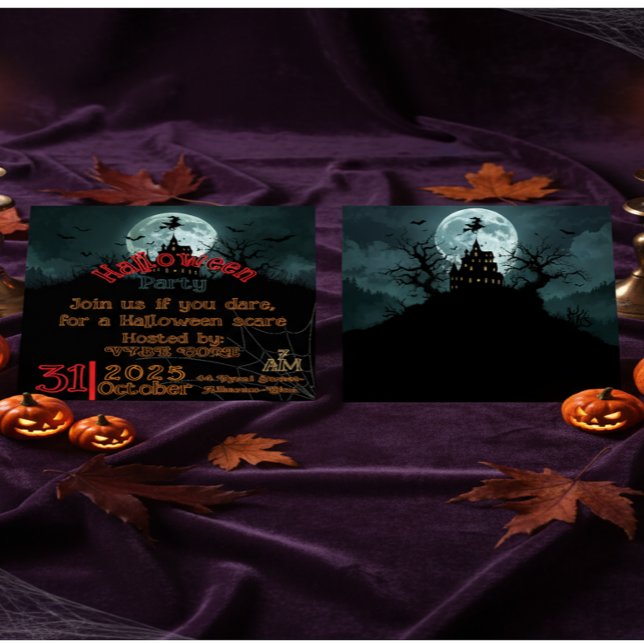 Spökhus och pumkinatt inbjudningar (Skapare uppladdad)