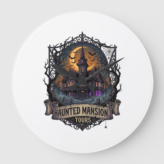 Spökhus Turer Halloween Gotisk Hus Cresc Stor Klocka (Framsida)