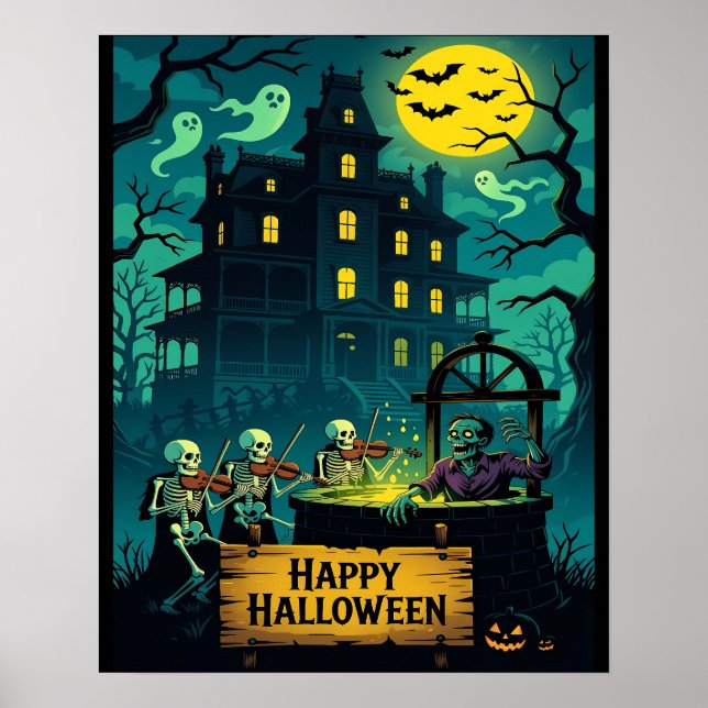 Spökhusets Zombieönskebrunn: Poster (Framsidan)