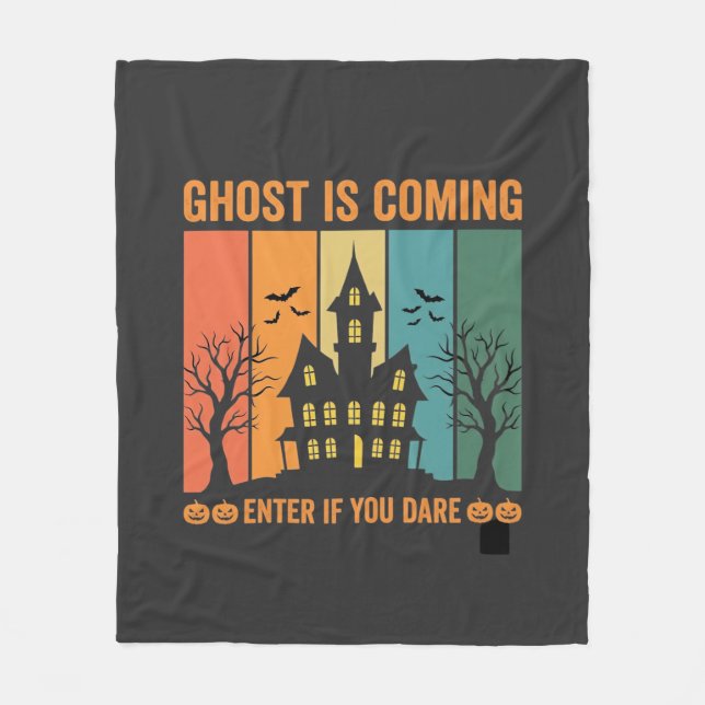 Spökhusrädd hus Halloween Vector Design Fleecefilt (Framsidan)