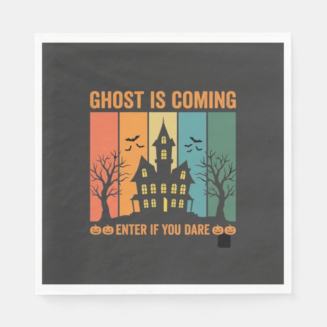 Spökhusrädd hus Halloween Vector Design Pappersservett (Framsidan)