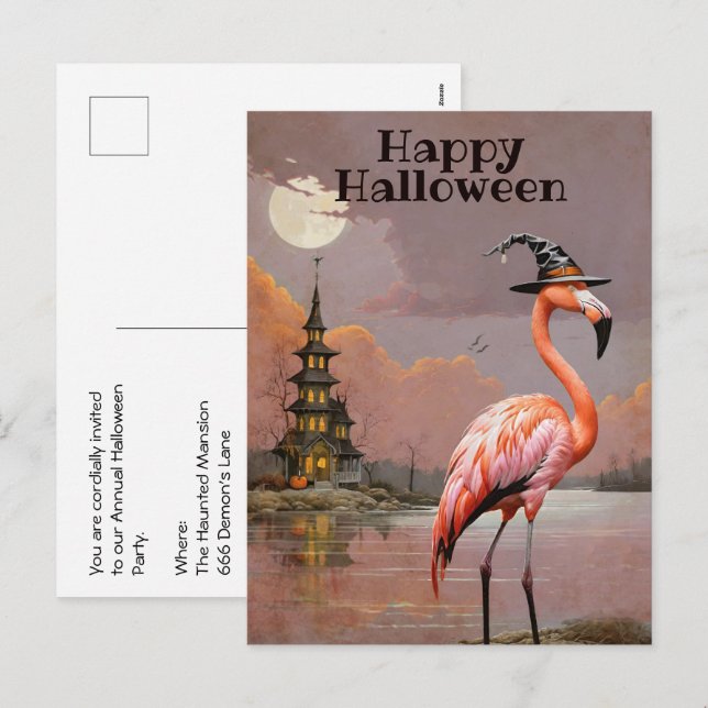 Spökhusrivalitet Halloween-kostymfest Helg Vykort (Fram/baksida)