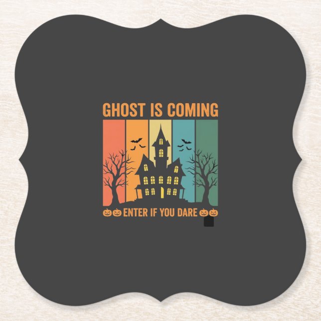 Spökhustomt Halloween Vector Design Underlägg Papper (Framsida)