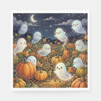 Spökig pumpafält pappersservett