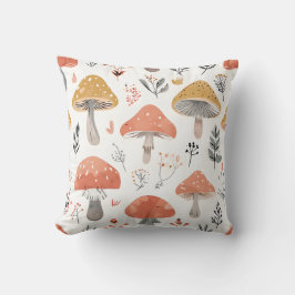 Spokig svampmönstrad prydnadskudde från skogen