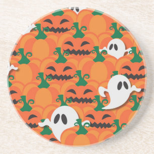Spökiga Halloween-pumpafältet spöken Underlägg Sandsten