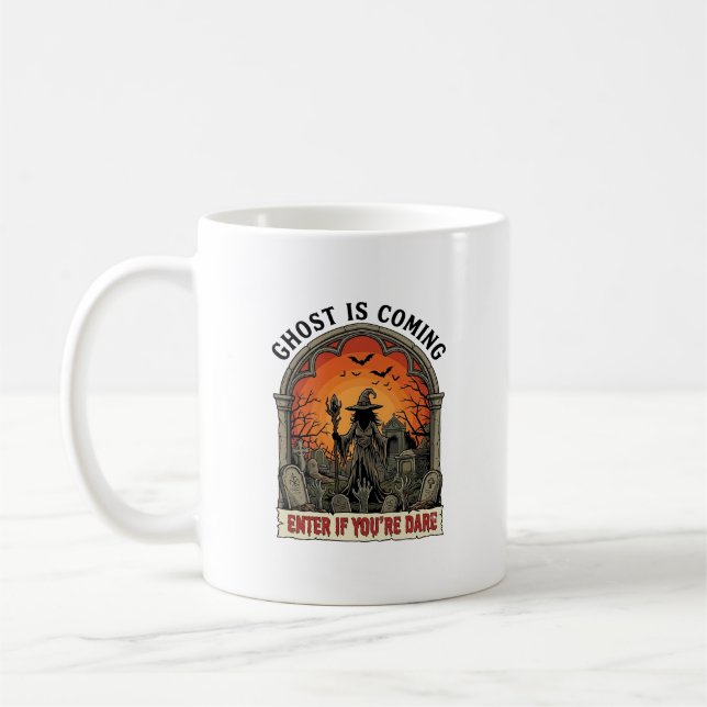 Spökis kommer häxgrav Zombie-händer Halloween Kaffemugg (Vänster)