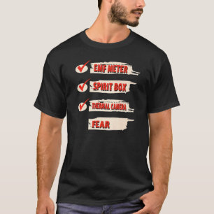 Spökjägare Checklista EMF-mätare Paranormal Utredn T Shirt