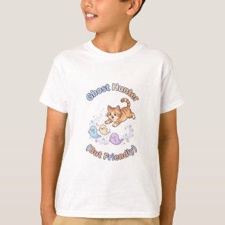 Spökjägare Men Vänlig Katt Spöken Halloween T Shirt