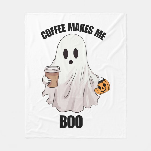 Spökkaffe Halloween Roligt  Fleecefilt (Framsidan)