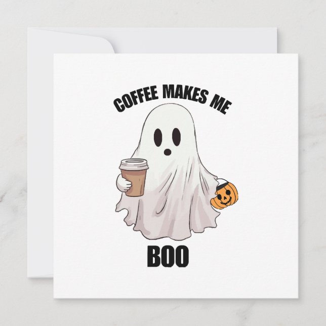 Spökkaffe Halloween Roligt  Inbjudningar (Framsida)