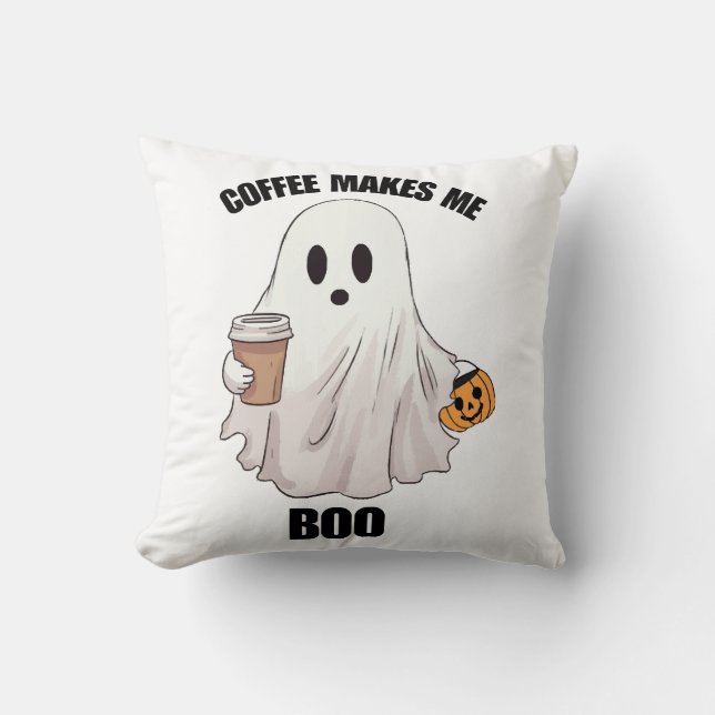 Spökkaffe Halloween Roligt  Kudde (Framsida)