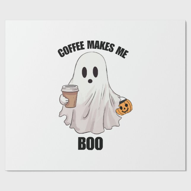 Spökkaffe Halloween Roligt  Presentpapper (Platt)