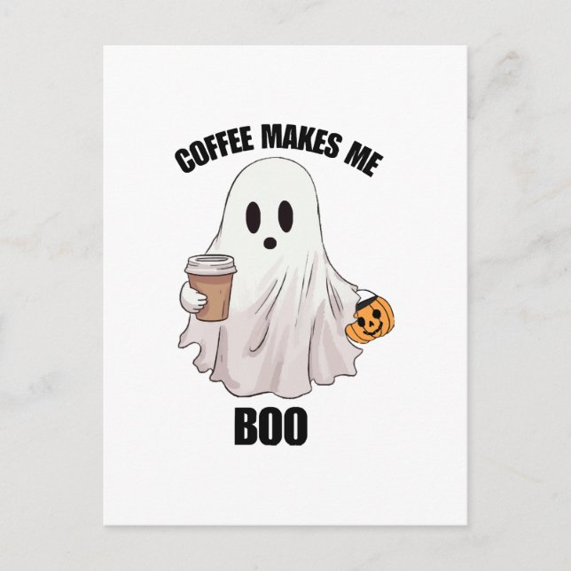 Spökkaffe Halloween Roligt  Vykort (Framsida)